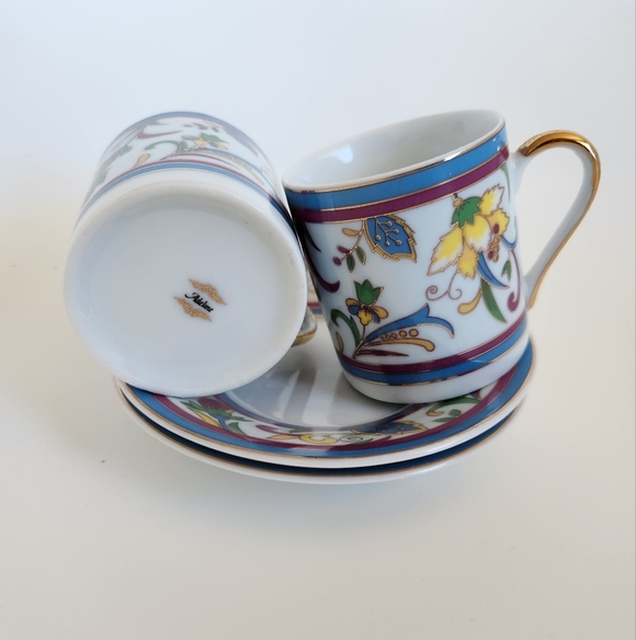 Adeline Porcelain Tea/Coffee Cup and Saucer Collectors Set of 2 - Picture 3 of 8